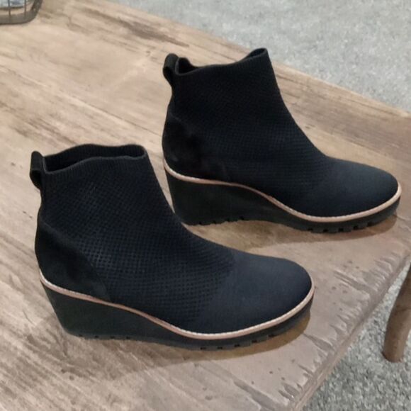 Eileen Fisher Amos London Knit Wedge Bootie in Black Size 8.5 NWT - Picture 5 of 8